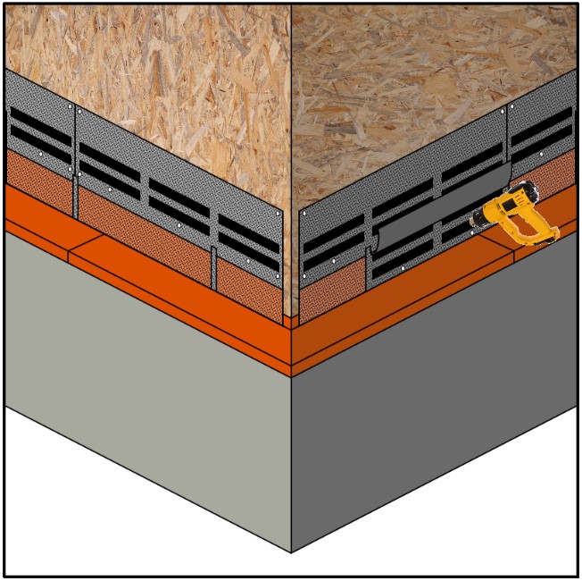 Прогрев клеевых полос фасадной плитки строительным
                        феном klinker.jpg