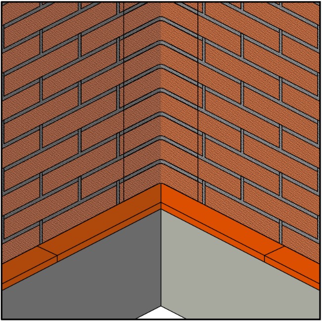Устройство внутренних углов при помощи угловых
                        элементов klinker
